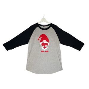 Sport Tek Gnome Heart Happy Valentines Day Raglan Baseball Shirt Black Sz L